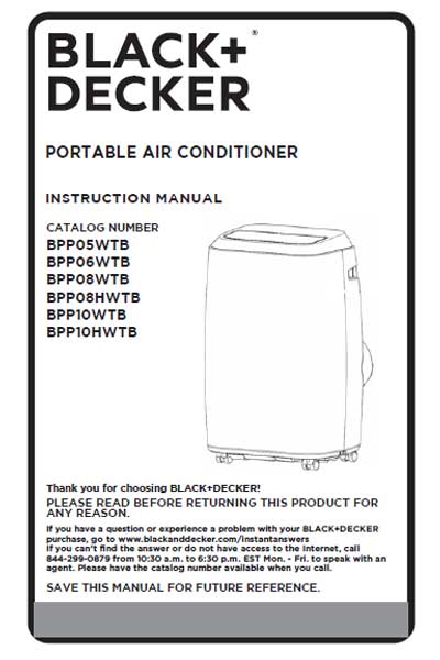black decker portable air conditioner instruction manual