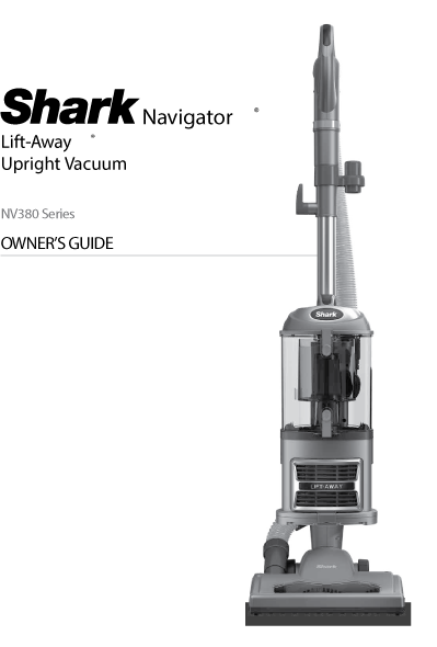 Shark NV380 Navigator Lift-Away Vacuum Owner's Guide